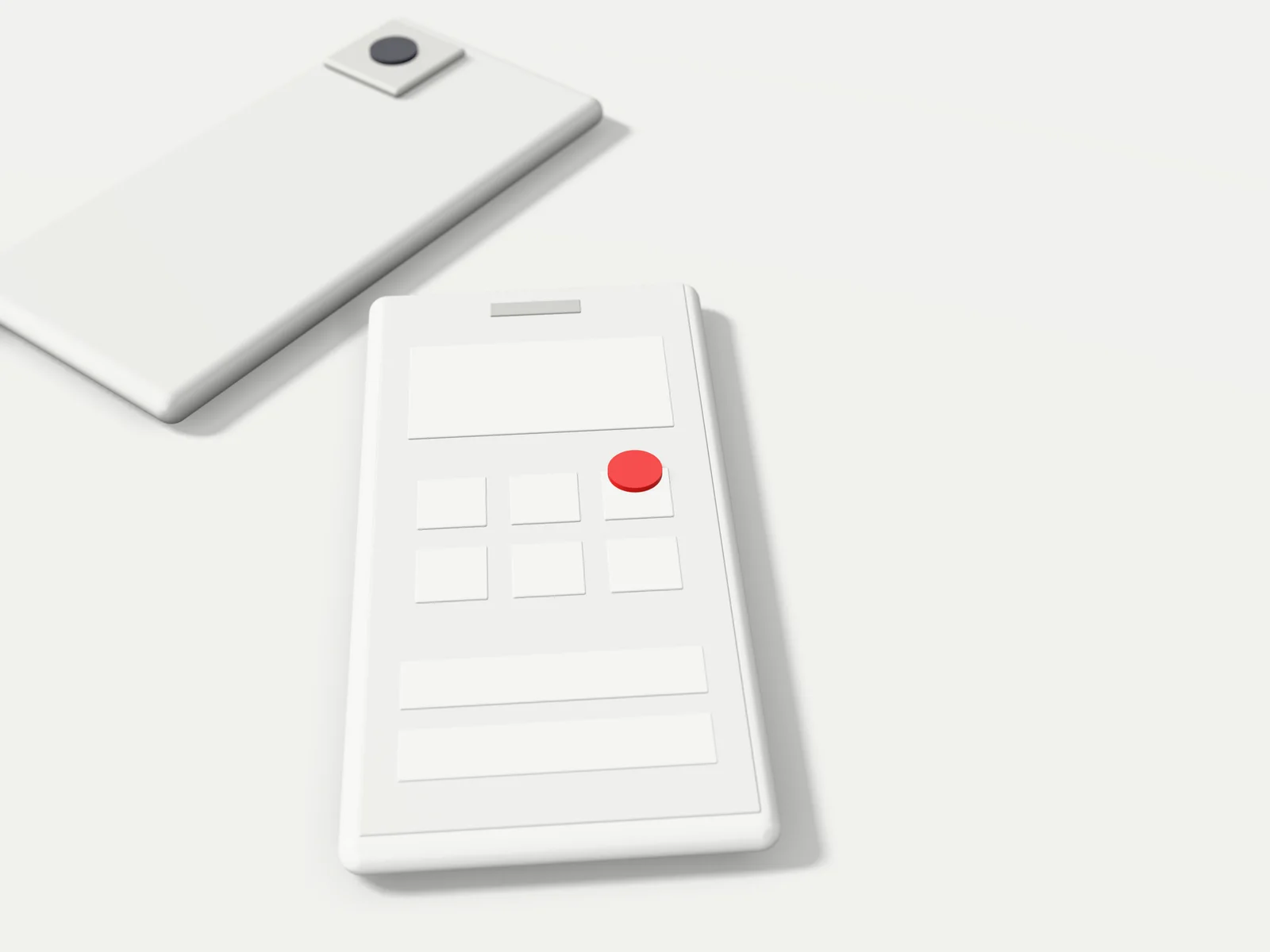 Illustration: a phone face up, a red dot on its screen.