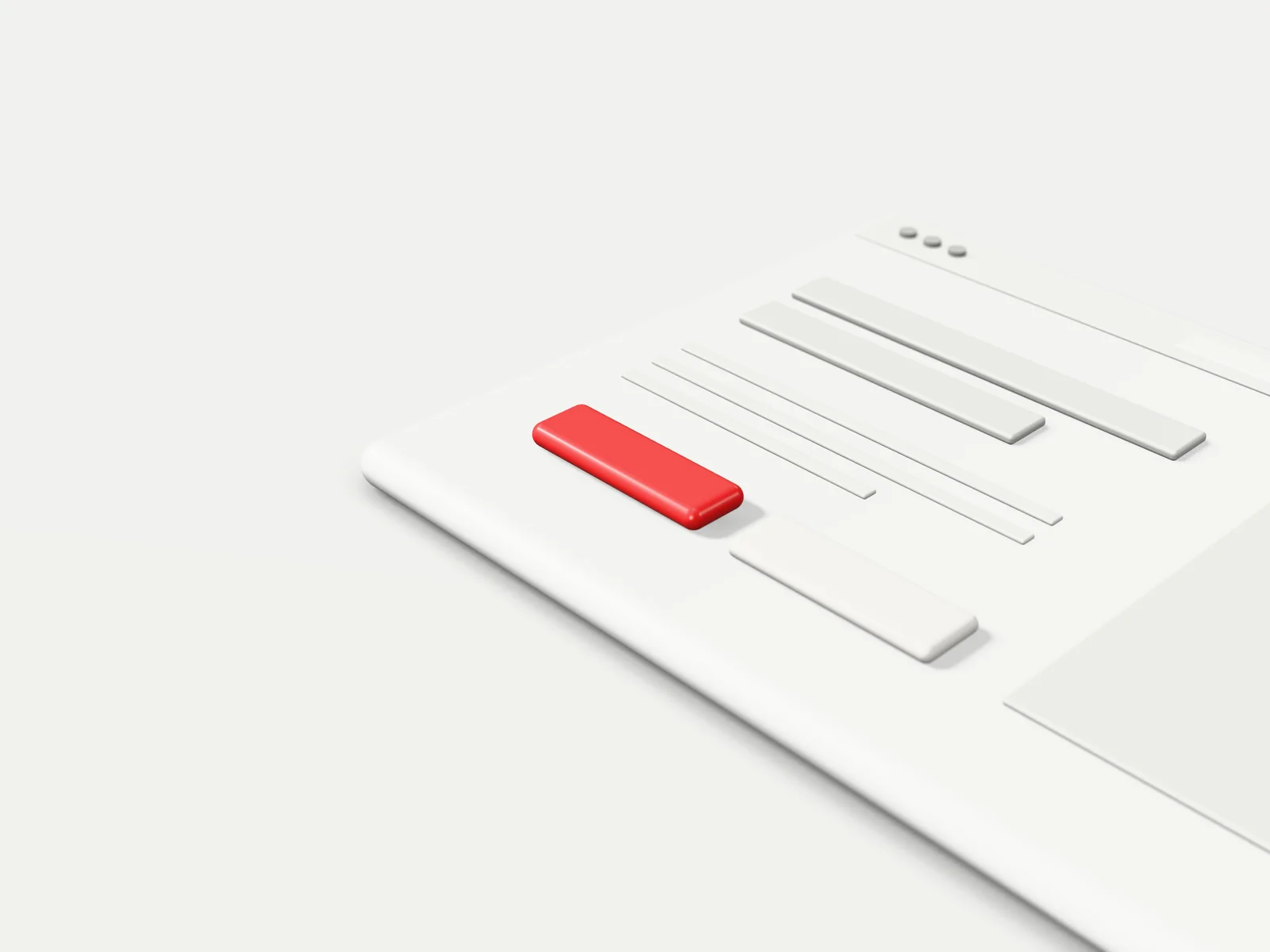 Illustration: a web page as a white slab, with a red button.