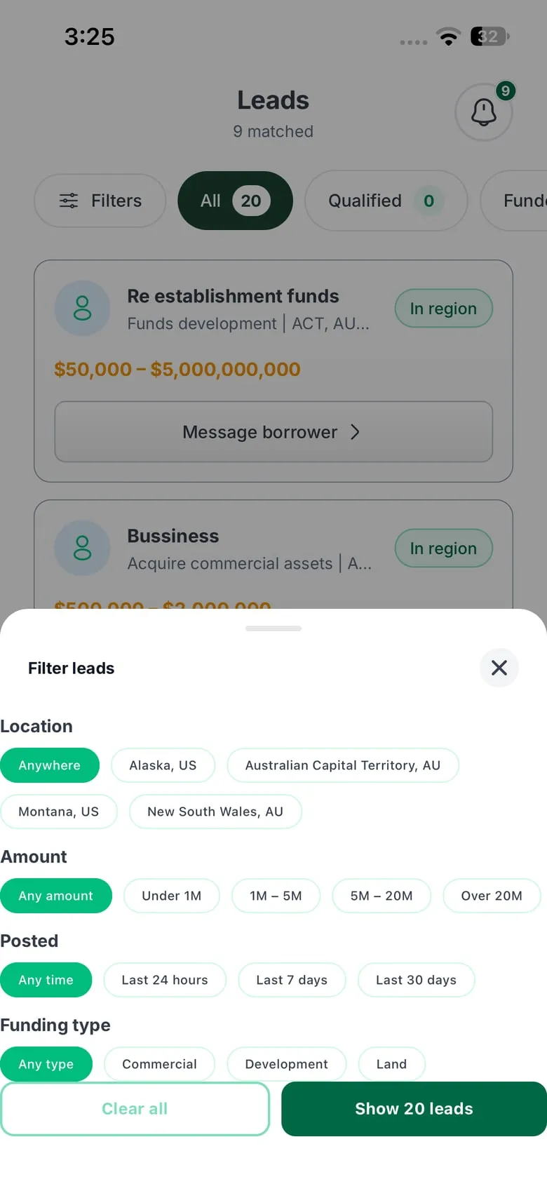 iFund lead filters
