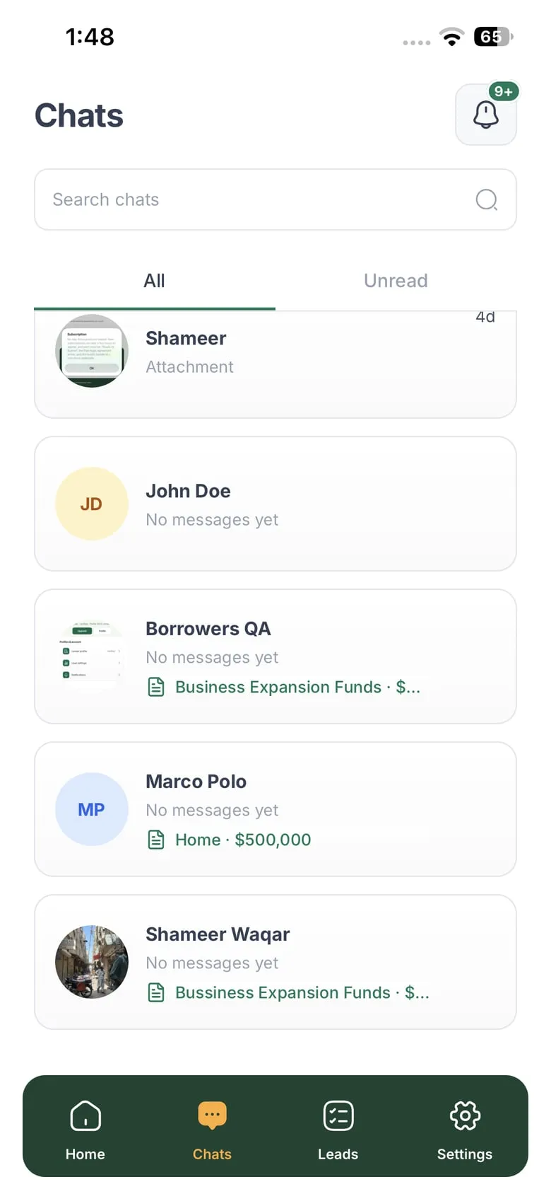 iFund chat list