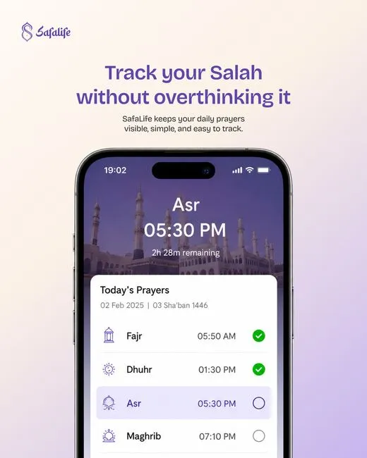 SafaLife prayer tracker